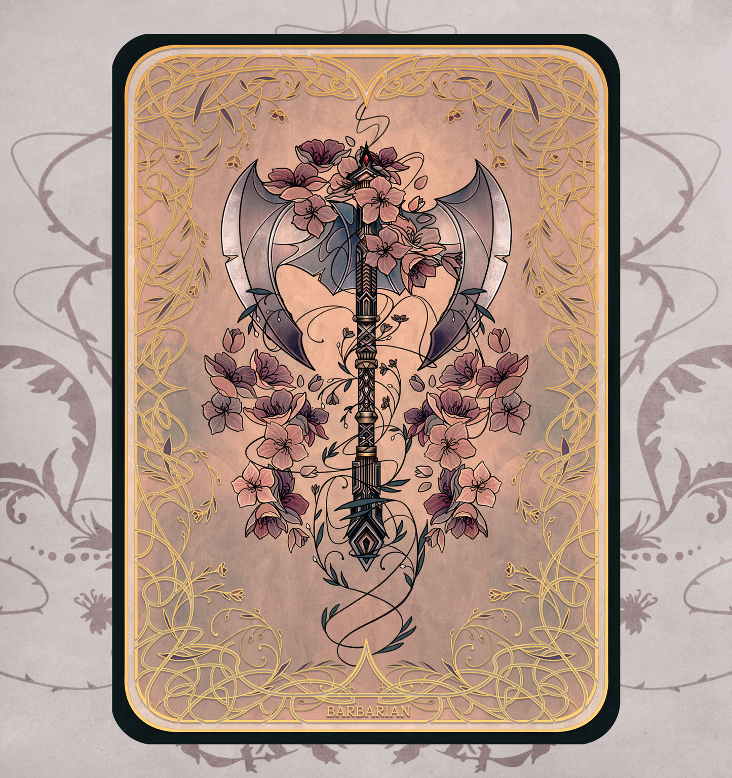 Golden Enchantment: Natural D&D Print - Barbarian