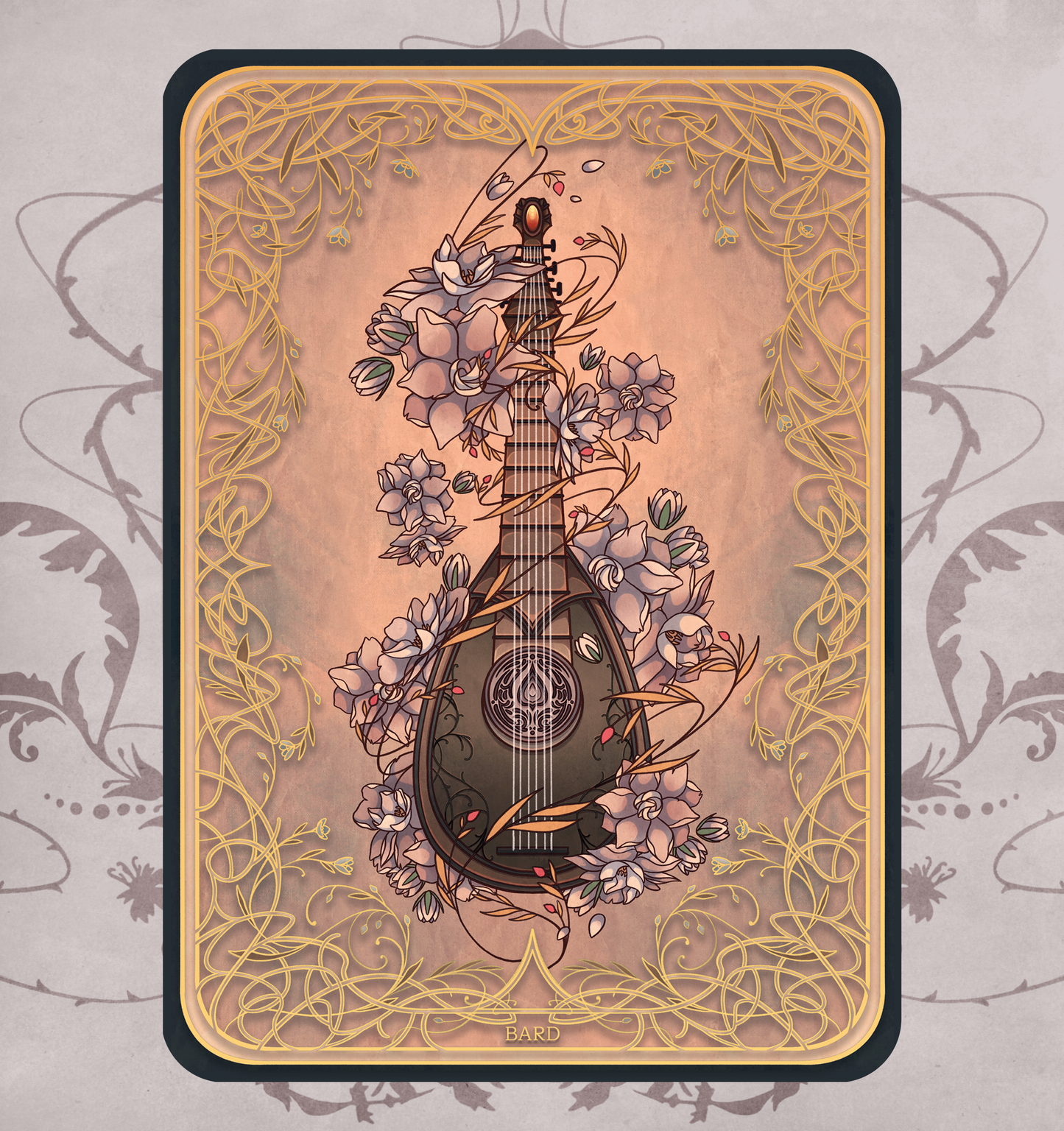 Golden Enchantment: Natural D&D Print - Bard