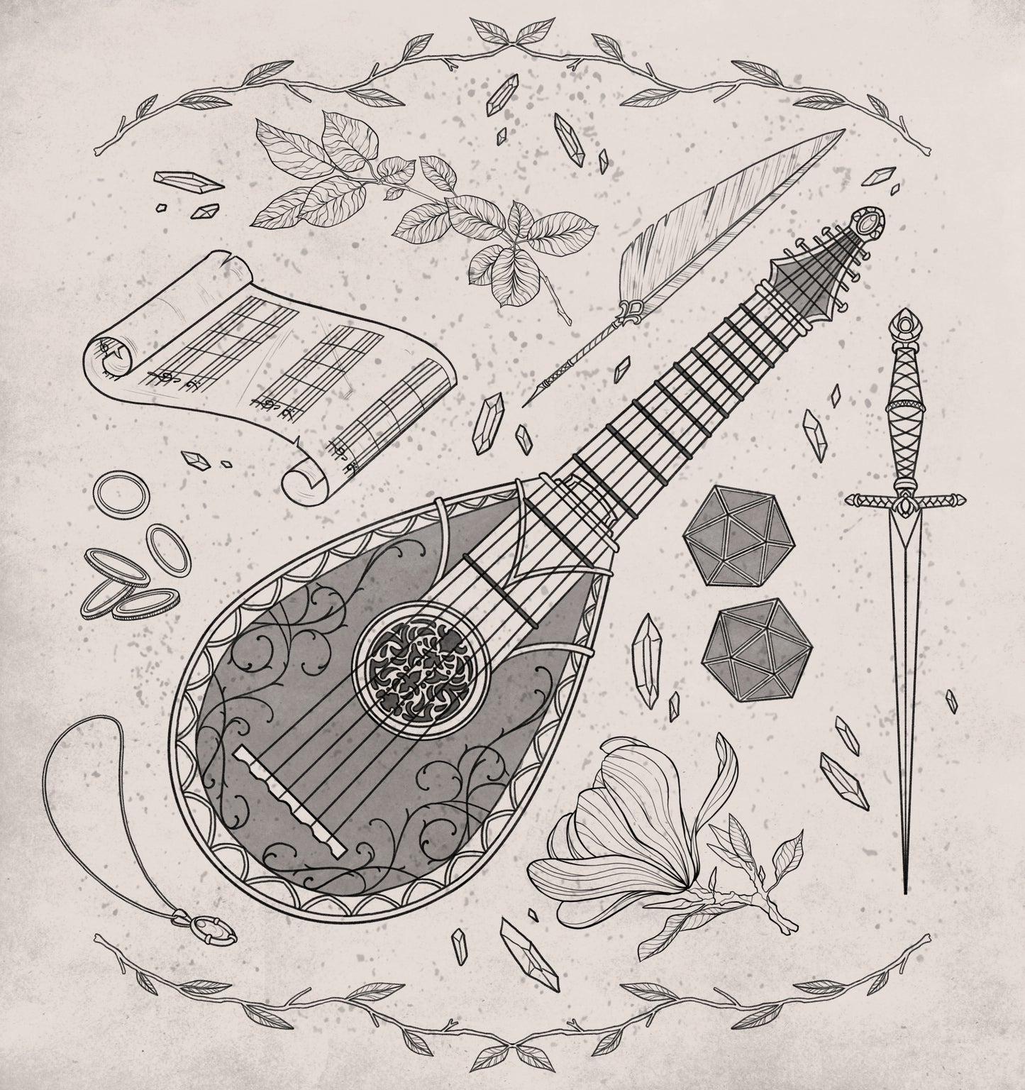 Adventurer's Arsenal: Natural D&D Print - Bard